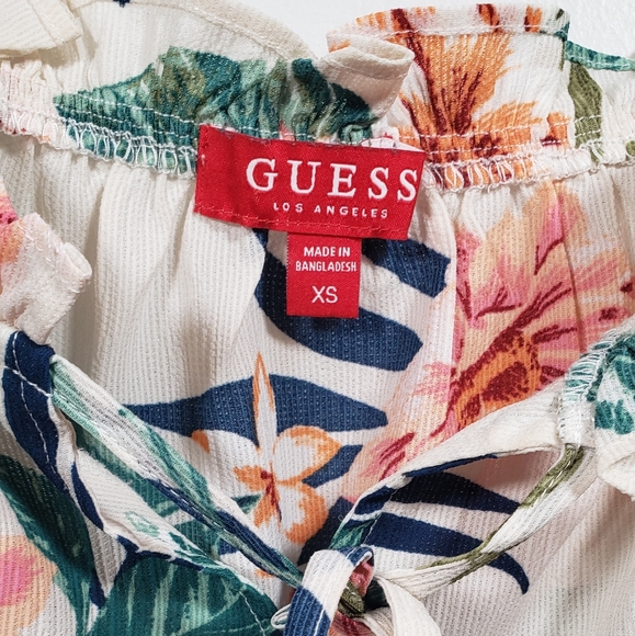 🎅4/10🎅GUESS Floral off the shoulder blouse XS - Picture 5 of 9